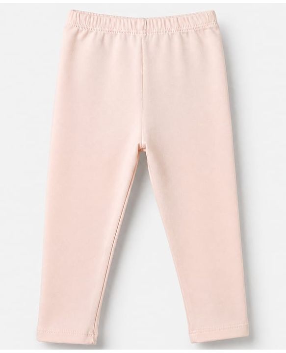 Babyhug Cotton Lycra Elastane Knit Slim Fit Full Length Solid Leggings Pack of 5 - Peach, Baby Pink, Light Green, Maroon & Light Blue
