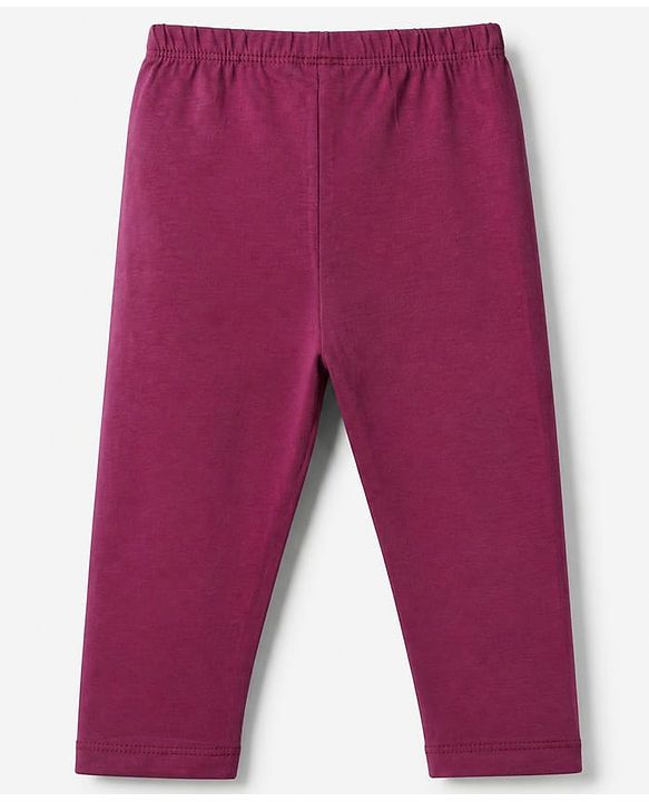 Babyhug Cotton Lycra Elastane Knit Slim Fit Full Length Solid Leggings Pack of 5 - Peach, Baby Pink, Light Green, Maroon & Light Blue