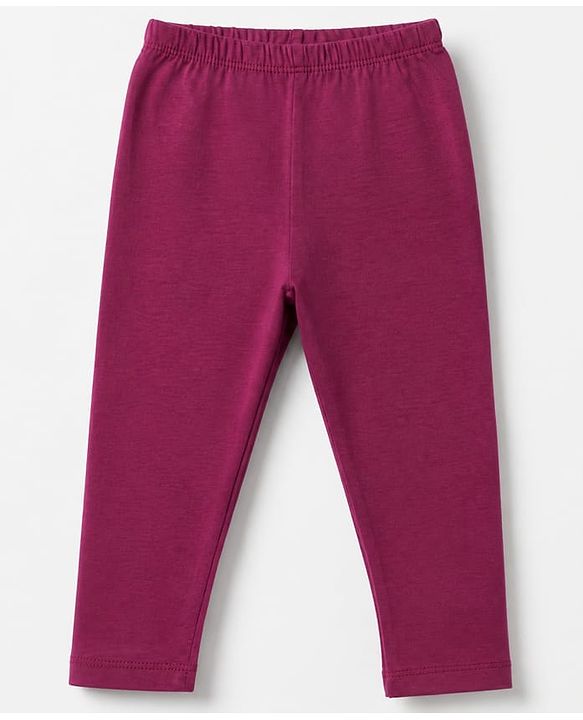Babyhug Cotton Lycra Elastane Knit Slim Fit Full Length Solid Leggings Pack of 5 - Peach, Baby Pink, Light Green, Maroon & Light Blue