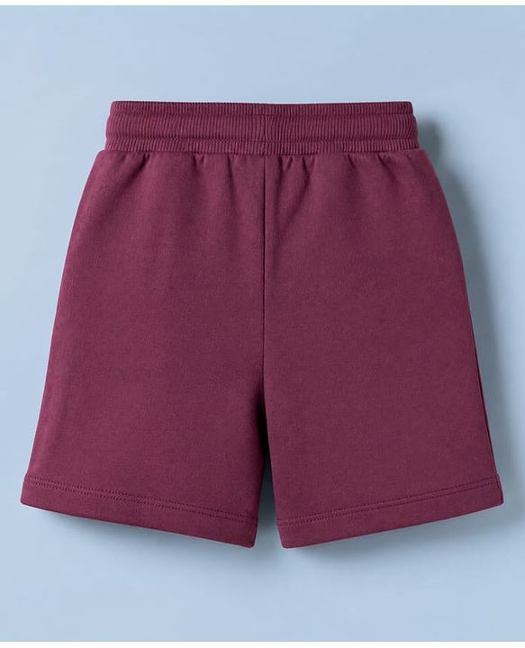 Babyhug 100% Cotton Knit Half Sleeves Striped T-Shirt and Shorts Set - Pink & Maroon