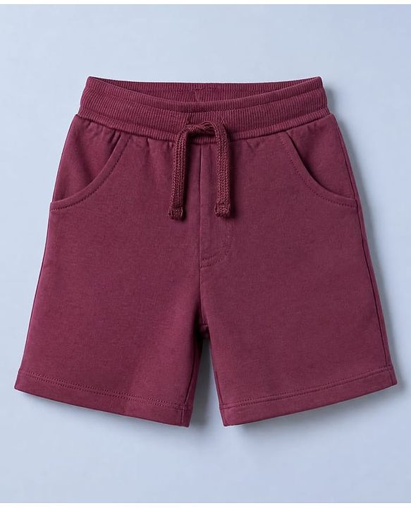 Babyhug 100% Cotton Knit Half Sleeves Striped T-Shirt and Shorts Set - Pink & Maroon