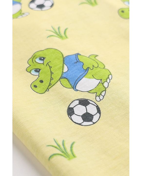 Babyhug 100% Cotton Single Jersey Knit Crocodile Printed T-Shirt & Shorts Set - Yellow