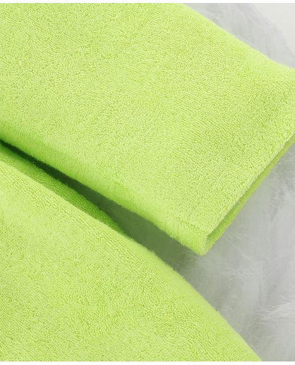 Babyhug Terry Knit Full Sleeves Hooded Bath Robe with Bear Face Patch- Lime Green
