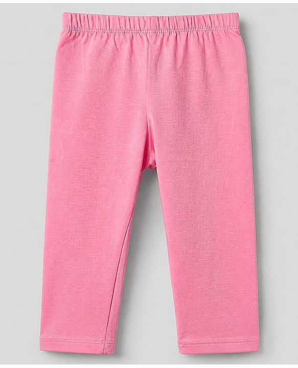 Babyhug Cotton Elastane Knit Slim Fit Full Length Leggings With Floral Print Pack of 5 - Pink White Yellow Green