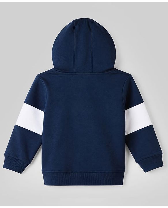 Babyhug Disney 100% Cotton Terry Full Sleeves T-Shirt, Hooded Sweatshirt and Jogger with Mickey Mouse Graphic Print - Navy Blue White & Red