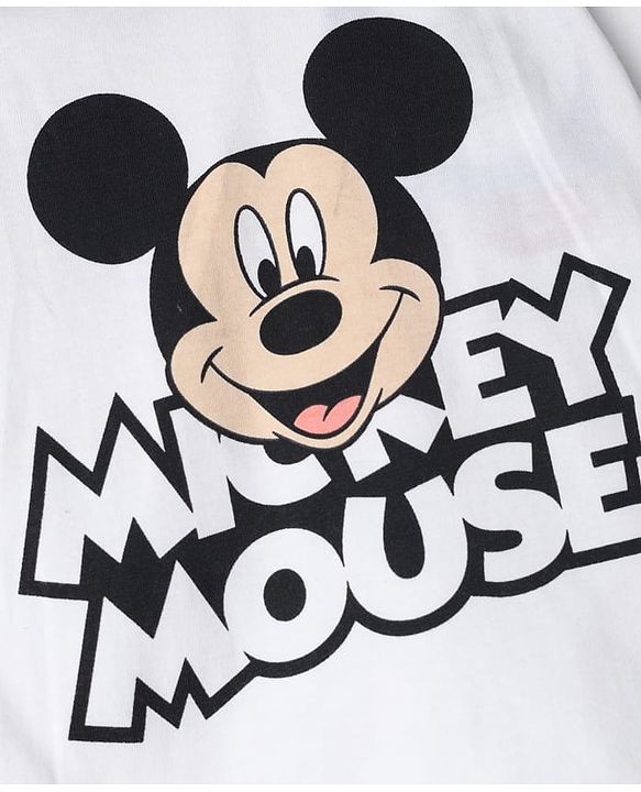 Babyhug Disney 100% Cotton Terry Full Sleeves T-Shirt, Hooded Sweatshirt and Jogger with Mickey Mouse Graphic Print - Navy Blue White & Red