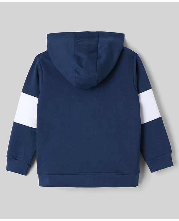 Babyhug Disney 100% Cotton Terry Full Sleeves T-Shirt, Hooded Sweatshirt and Jogger with Mickey Mouse Graphic Print - Navy Blue White & Red