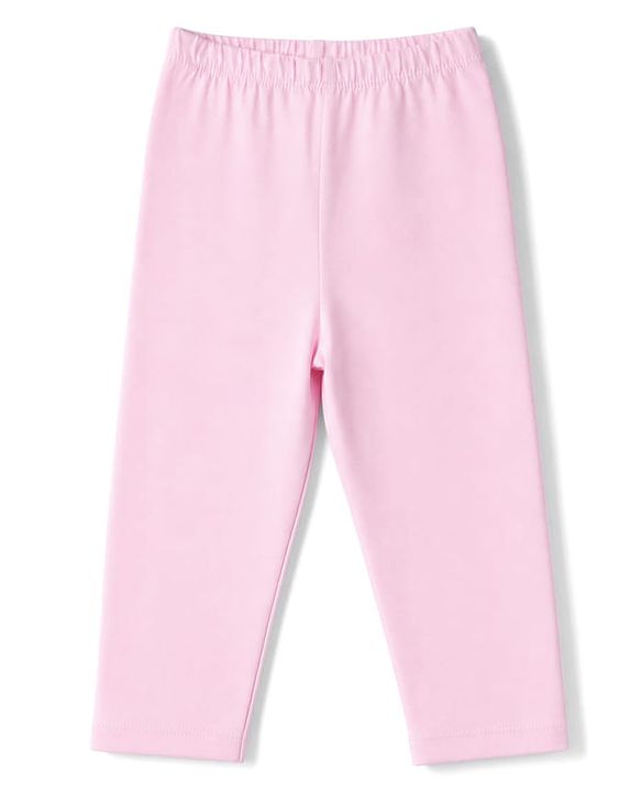 Babyhug Cotton Lycra Knit Full Length Polka Dots Solid & Striped Leggings Pack Of 5 - Dark Pink Navy Blue & Lime Green
