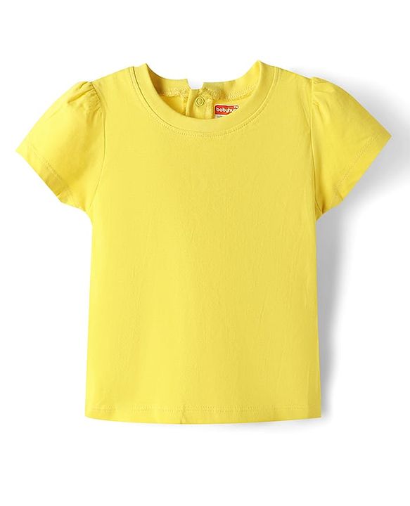 Babyhug 100% Cotton Woven Half Sleeves Denim Frocks with Inner Tee & Floral Embroidery - Blue