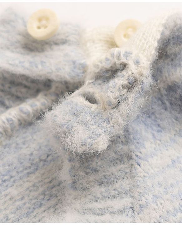 Babyhug Cotton Knit Full Sleeves Pullover With Snowman Applique - Sky Blue