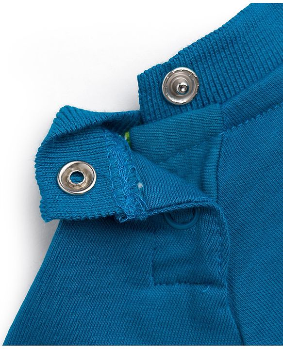 Babyhug Cotton Knit Half Sleeves T-Shirt with New York 60 Print - Blue