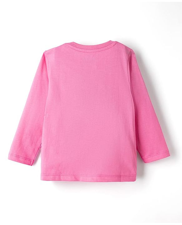 Babyhug Disney Single Jersey Knit Full Sleeves T-shirt & Pyjama Night Suit With Marie Graphic & Polka Dot Print -Pink