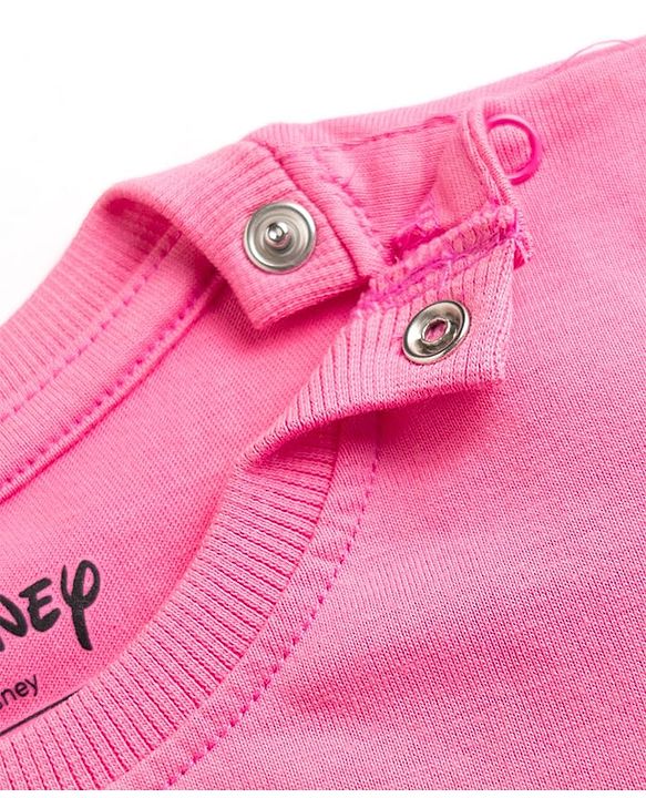 Babyhug Disney Single Jersey Knit Full Sleeves T-shirt & Pyjama Night Suit With Marie Graphic & Polka Dot Print -Pink