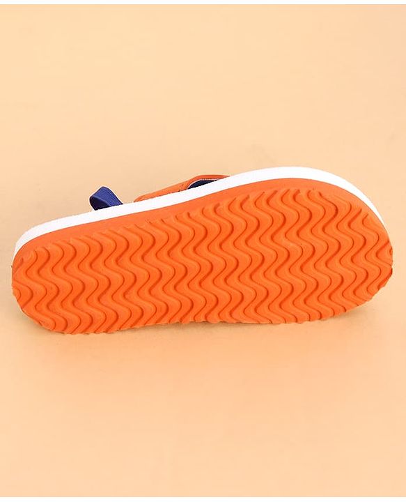 Cute Walk by Babyhug Back Strap Dino Printed Flip Flops - Orange & White