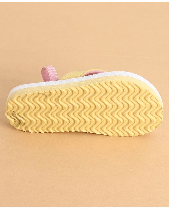 Cute Walk by Babyhug Back Strap Closure Flip Flops With Unicorn Print - Purple & Yellow