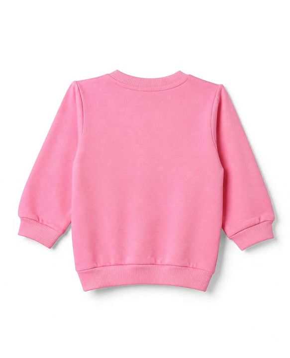 Babyhug Heavy Gauge 100% Cotton Terry Knit Full Sleeves Sweatshirts With Bow & Text Print Pack of 2 - Navy & Pink