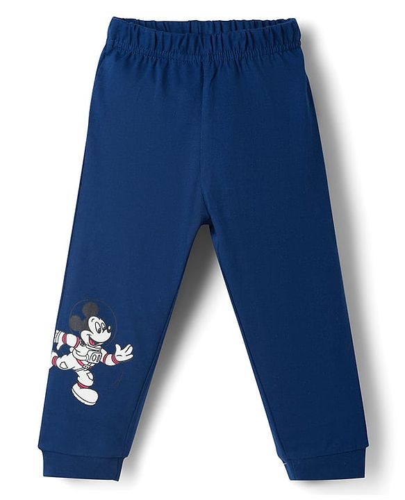 Babyhug Disney Single Jersey Knit Full Sleeves T-Shirt & Pyjama Night Suit with Space Theme Glow in the Dark Print - Navy Blue