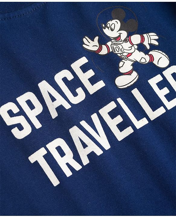 Babyhug Disney Single Jersey Knit Full Sleeves T-Shirt & Pyjama Night Suit with Space Theme Glow in the Dark Print - Navy Blue