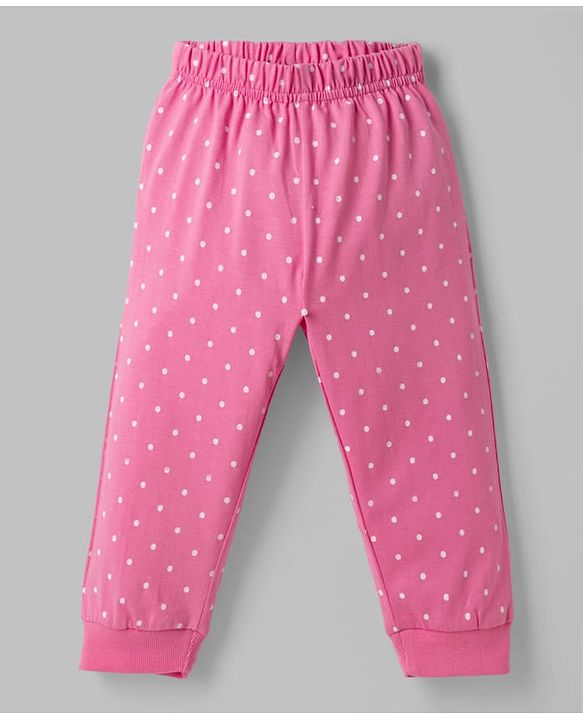 Babyhug Disney Single Jersey Knit Full Sleeves T-shirt & Pyjama Night Suit With Minnie Mouse & Donald Duck Graphic & Polka Dot Print - Pink