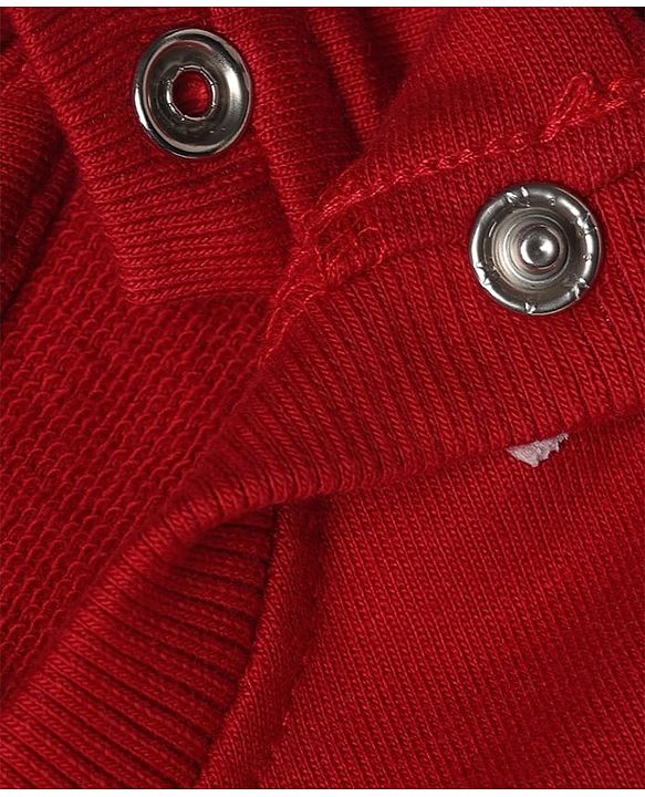 Babyhug Heavy Gauge 100% Cotton Terry Knit Full Sleeves Sweatshirts With Bow, Polka dot & Text Print Pack of 2 - White & Red