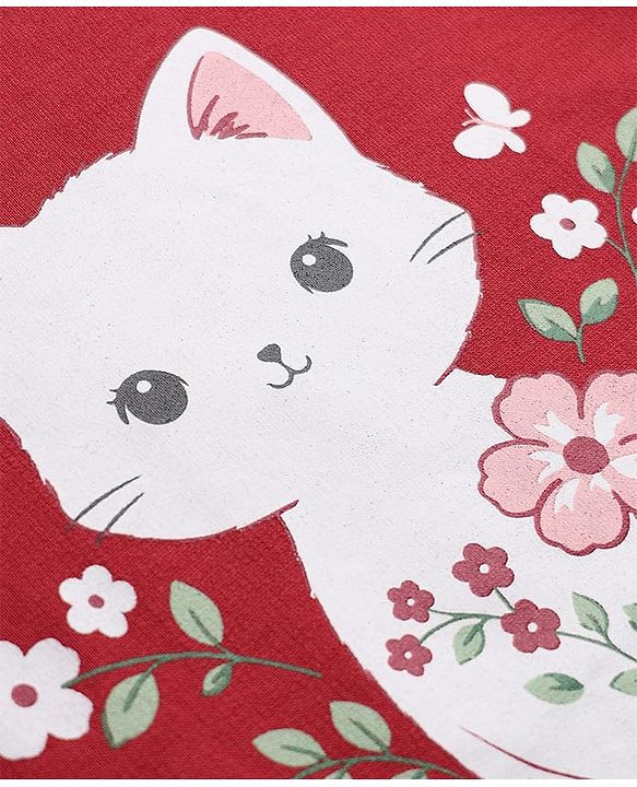 Babyhug Heavy Gauge 100% Cotton Terry Knit Full Sleeves Sweatshirts with Marie & Floral Print Pack of 2 - Red & Cream
