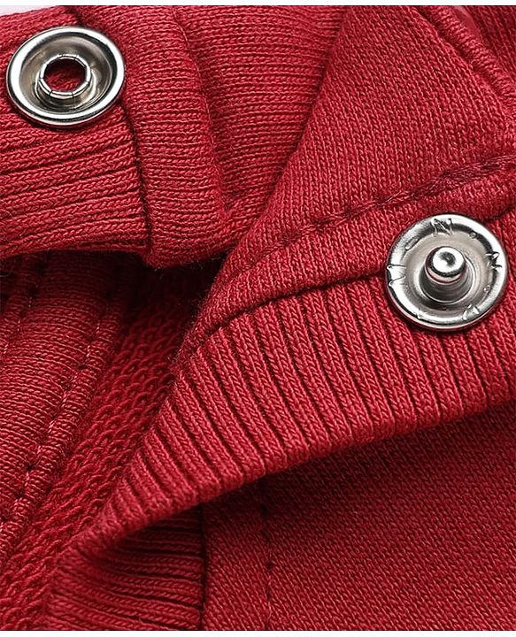 Babyhug Heavy Gauge 100% Cotton Terry Knit Full Sleeves Sweatshirts with Marie & Floral Print Pack of 2 - Red & Cream