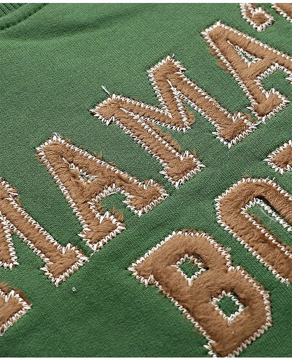 Babyhug 100% Cotton Terry Knit Full Sleeves Sweatshirt with Mama's Boy Embroidery - Green