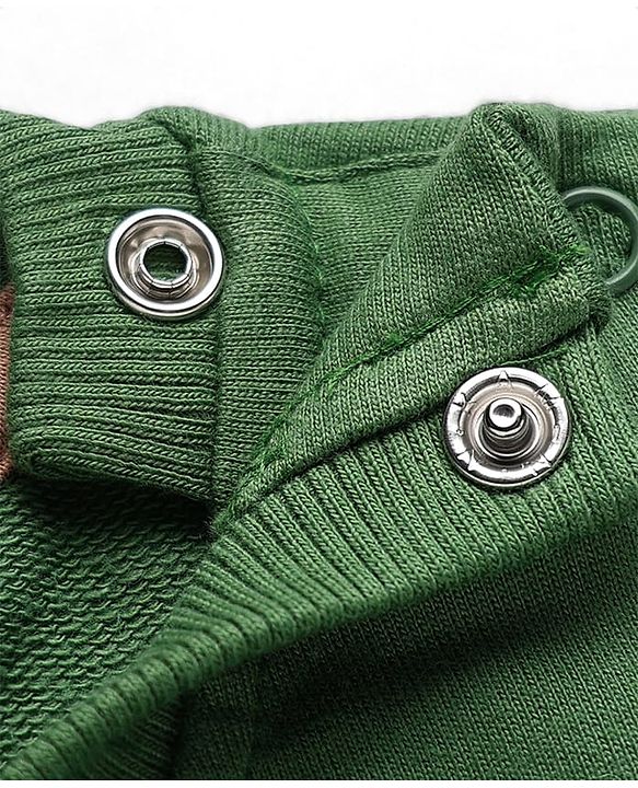 Babyhug 100% Cotton Terry Knit Full Sleeves Sweatshirt with Mama's Boy Embroidery - Green