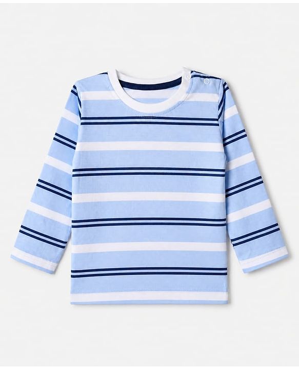 Babyhug 100% Cotton Knit Full Sleeves T-Shirts With Animal Print Pack of 3 in Navy Blue Peach