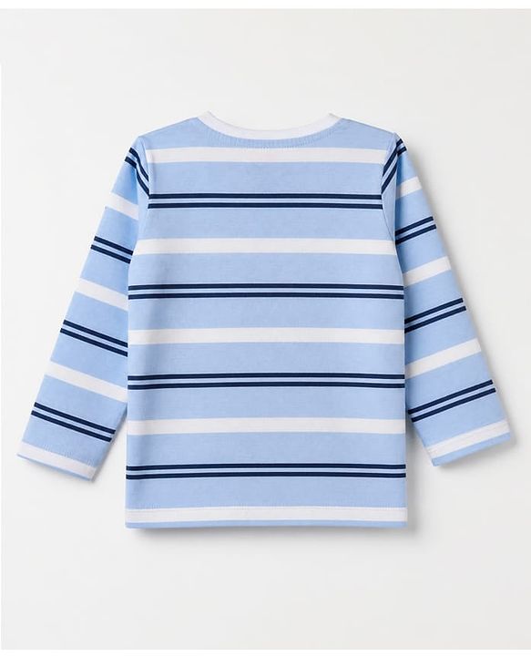 Babyhug 100% Cotton Knit Full Sleeves T-Shirts With Animal Print Pack of 3 in Navy Blue Peach