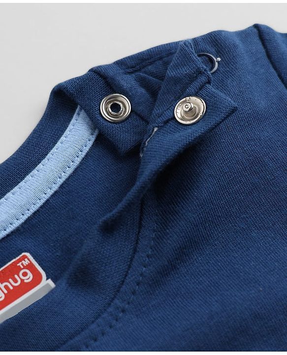 Babyhug 100% Cotton Knit Full Sleeves T-Shirts With Animal Print Pack of 3 in Navy Blue Peach