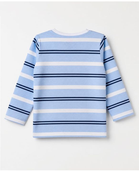 Babyhug 100% Cotton Knit Full Sleeves T-Shirts With Animal Print Pack of 3 in Navy Blue Peach