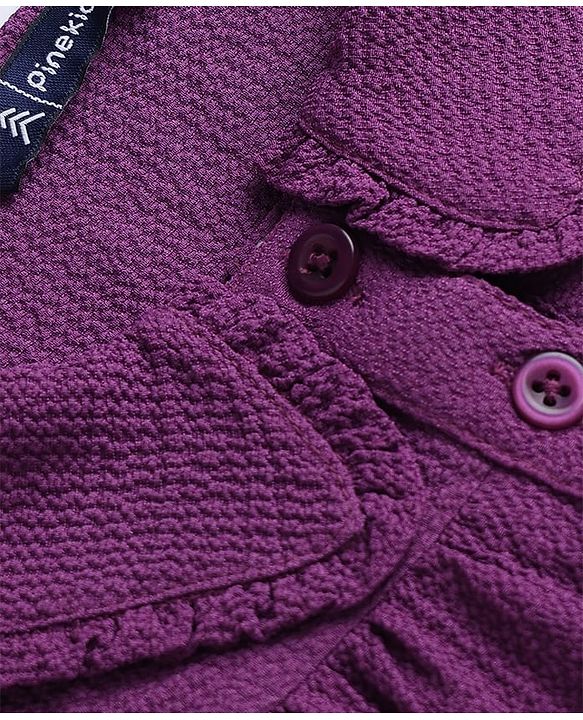 Pine Kids Woven Full Sleeves Solid Top - Purple