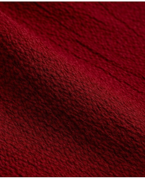 Pine Kids Woven Full Sleeves and Frill Cuffs Solid Colour Top with Peter Pan Collar - Maroon