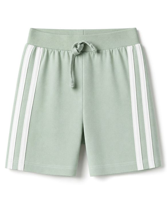 Babyhug 100% Cotton Single Jersey Cotton Knit Mid Thigh Shorts With Vehicle Print Pack of 3 - Blue, Green & Red
