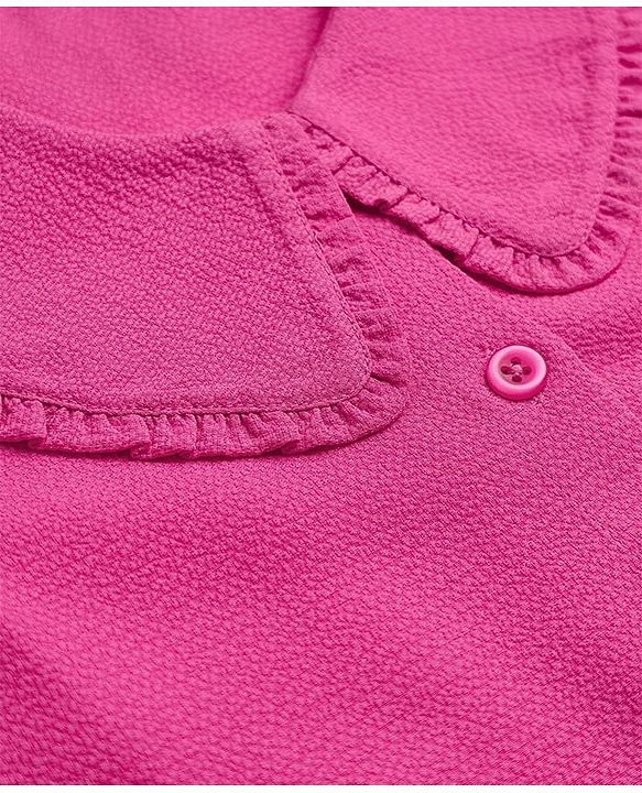 Pine Kids Woven Tops with Half Sleeves - Pink