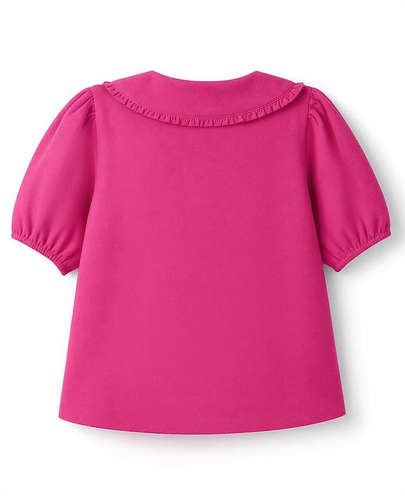 Pine Kids Woven Tops with Half Sleeves - Pink