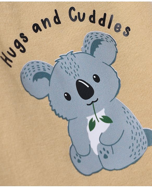 Babyhug 100% Cotton Single Jersey Cotton Knit Mid Thigh Shorts With Bear Print Pack of 3 - Green, White & Cream