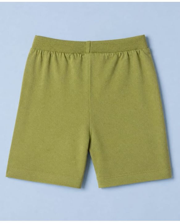 Babyhug 100% Cotton Single Jersey Knit Mid Thigh Shorts with Vehicles & Striped Print in Red Green & White Pack of 3