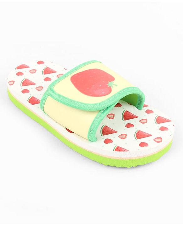 Cute Walk by Babyhug Slip On Slider With Watermelon Print in Yellow