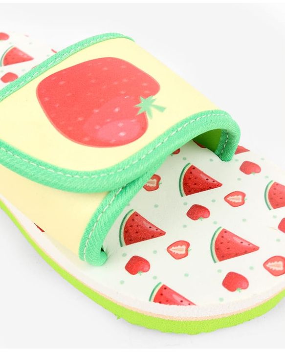 Cute Walk by Babyhug Slip On Slider With Watermelon Print in Yellow
