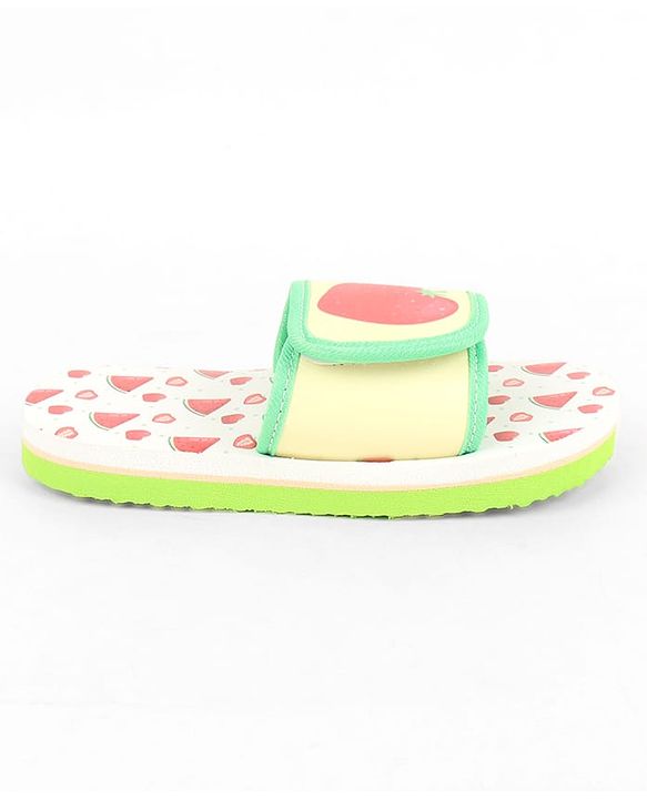 Cute Walk by Babyhug Slip On Slider With Watermelon Print in Yellow