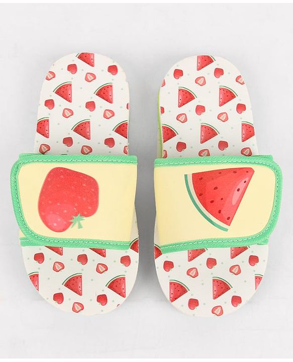 Cute Walk by Babyhug Slip On Slider With Watermelon Print in Yellow