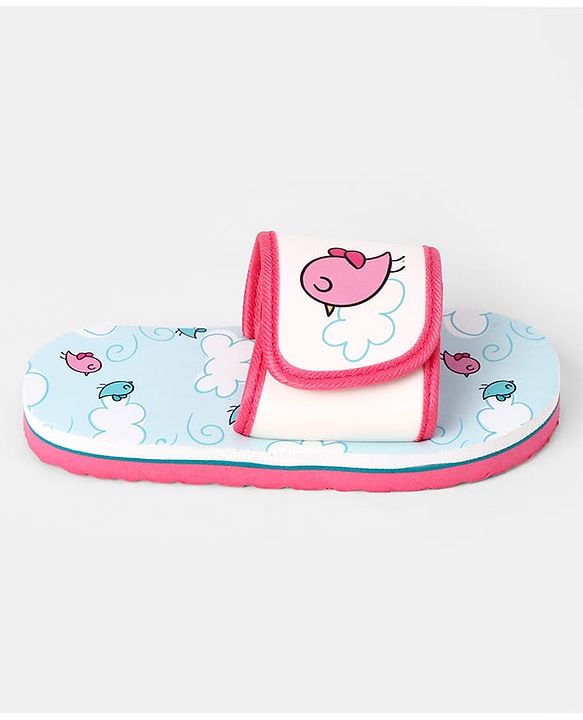 Cute Walk by Babyhug Slip On Slider With Bird Print in Blue