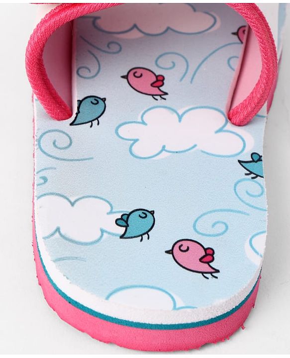 Cute Walk by Babyhug Slip On Slider With Bird Print in Blue