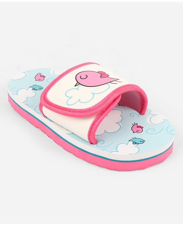 Cute Walk by Babyhug Slip On Slider With Bird Print in Blue