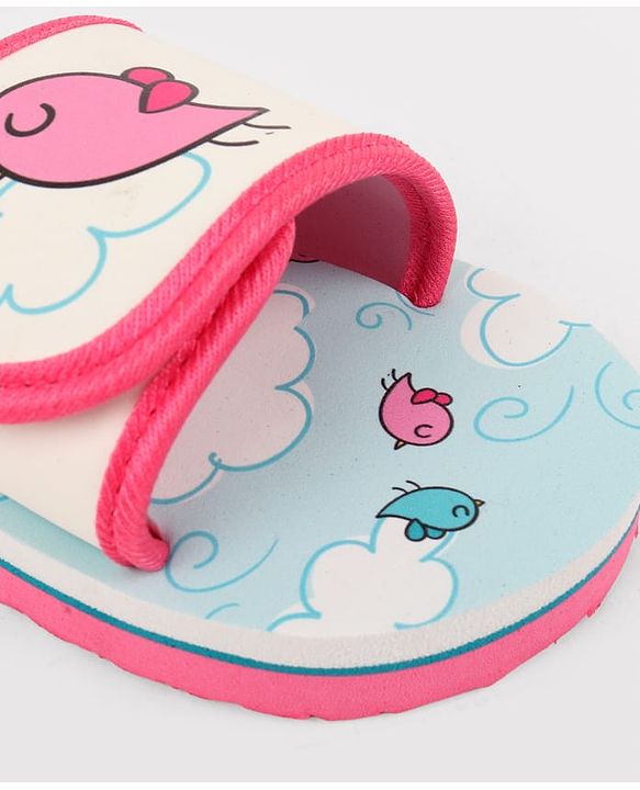 Cute Walk by Babyhug Slip On Slider With Bird Print in Blue