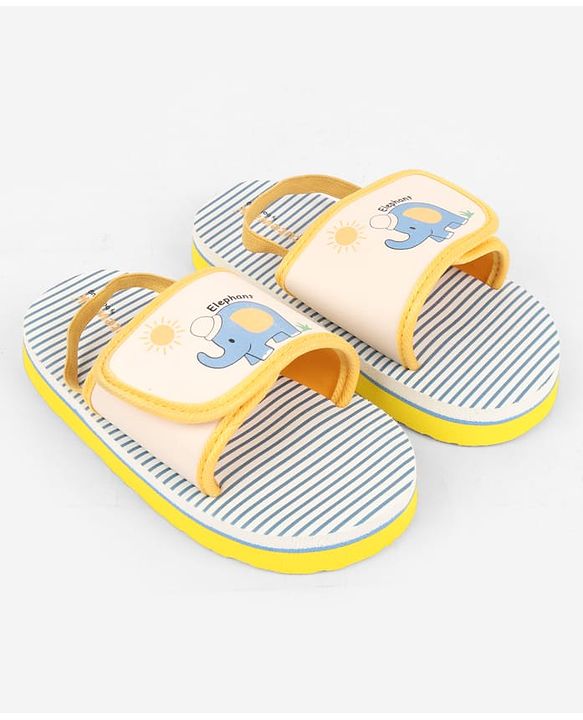 Cute Walk by Babyhug Back Strap Slider With Elephant Print in White
