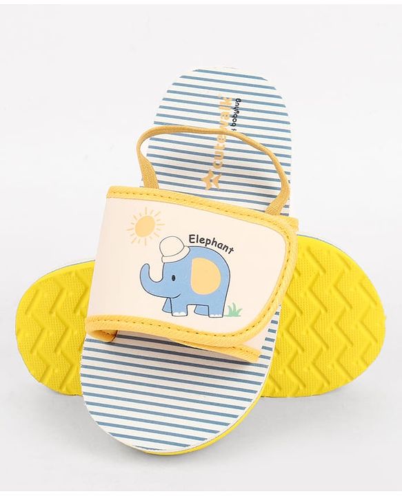 Cute Walk by Babyhug Back Strap Slider With Elephant Print in White