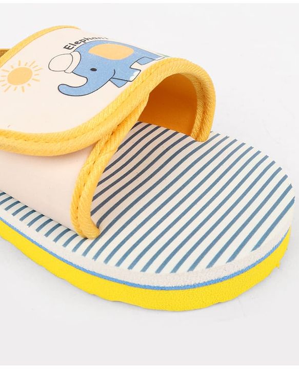 Cute Walk by Babyhug Back Strap Slider With Elephant Print in White